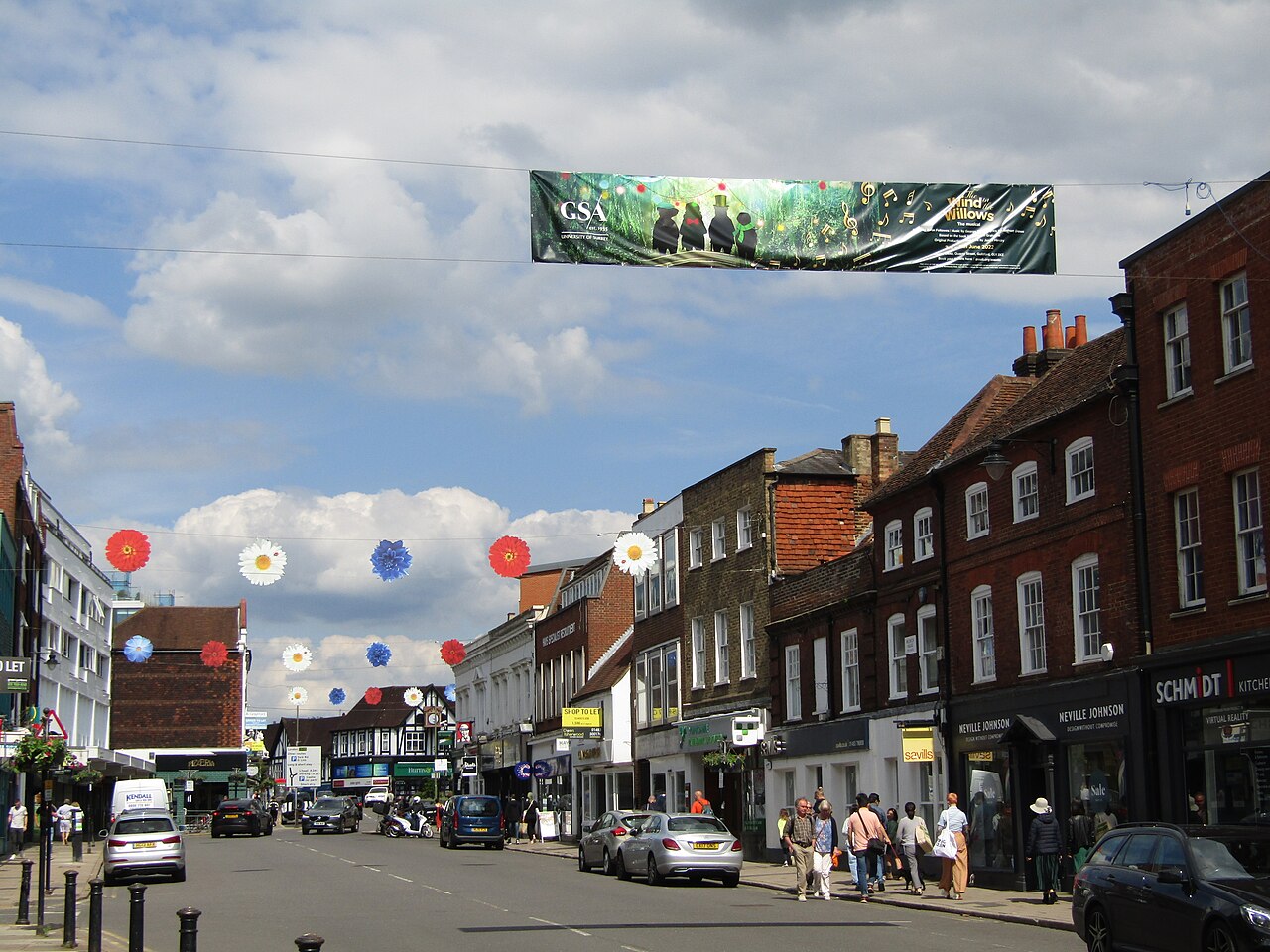 Guildford High Street - period properties and rooflines